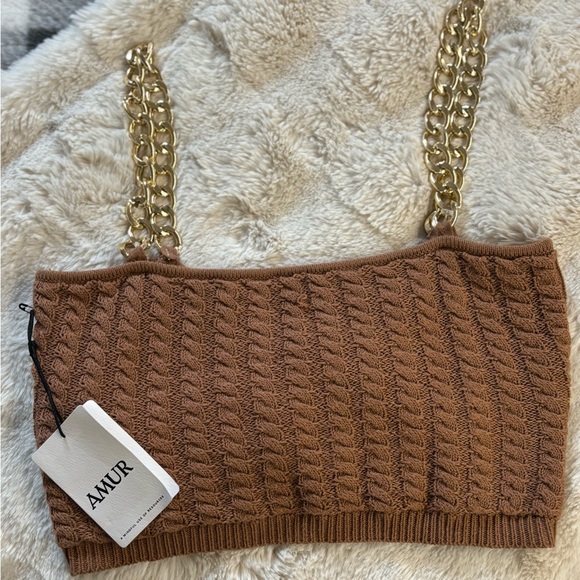 AMUR Cable Knit Crop Top - Picture 2 of 7